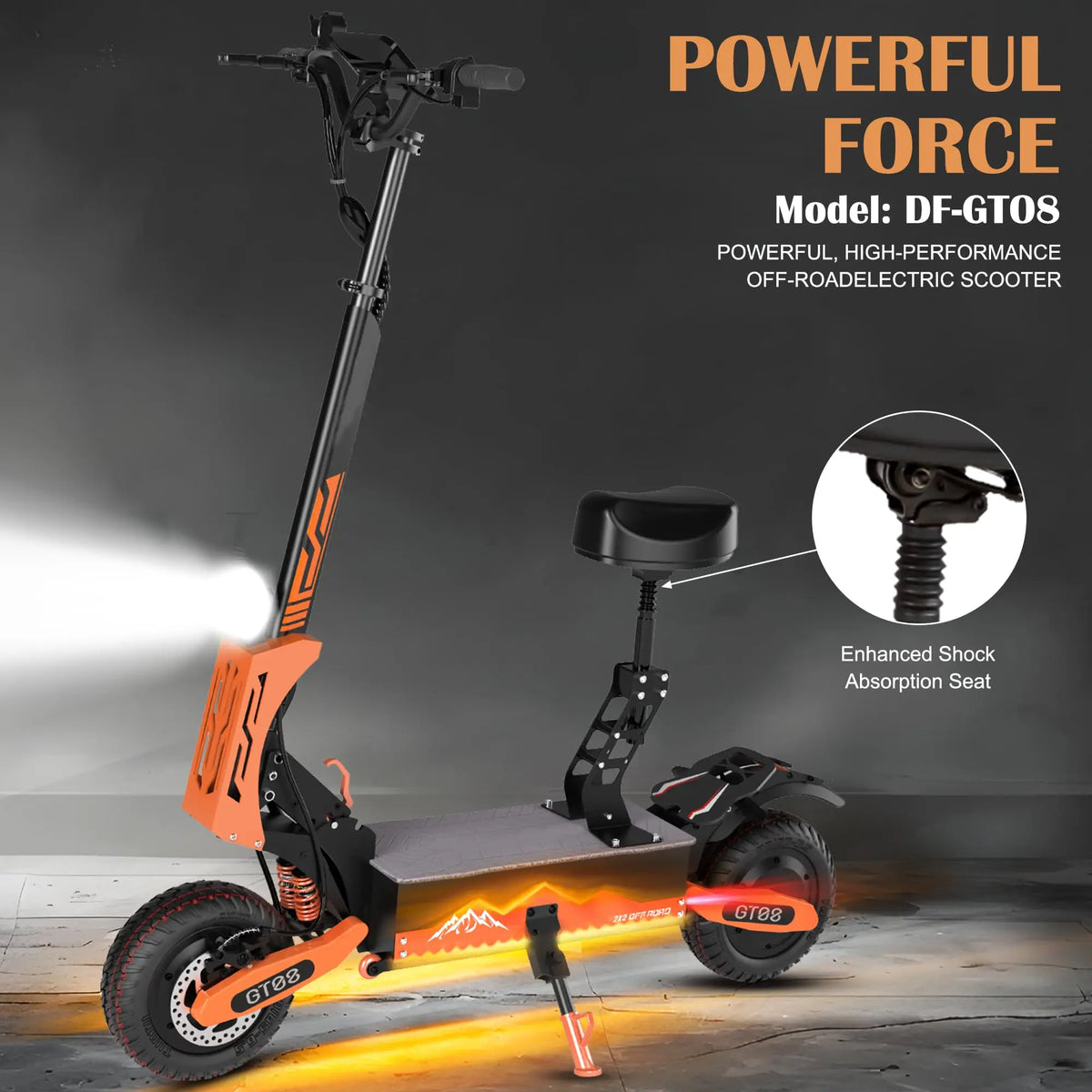 GT08 5600W Adult Electric Scooter Dual Motor Top Speed 50MPH,60V27AH, 11-inch Off-Road Tires Sport Folding eScooter with Seat - AliExpress