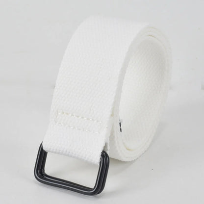 Double Ring Buckle Canvas Belt Casual Cloth Fabric Free Punch Buckle Belt Cotton Canvas Best Canvas Belts Men's