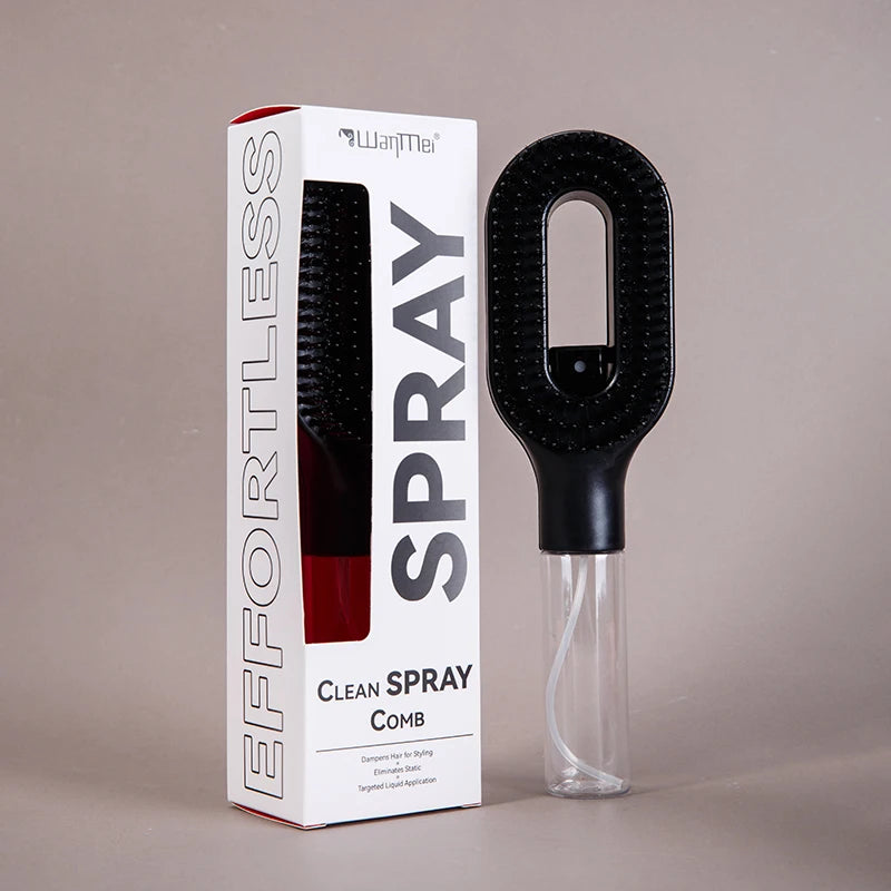 WANMEI 2-in-1 Multi-functional Spray Bottle Comb,Christmas Gift,wet Dry Scalp Massage Bristle Comb,Salon Fluffy Modeling Comb