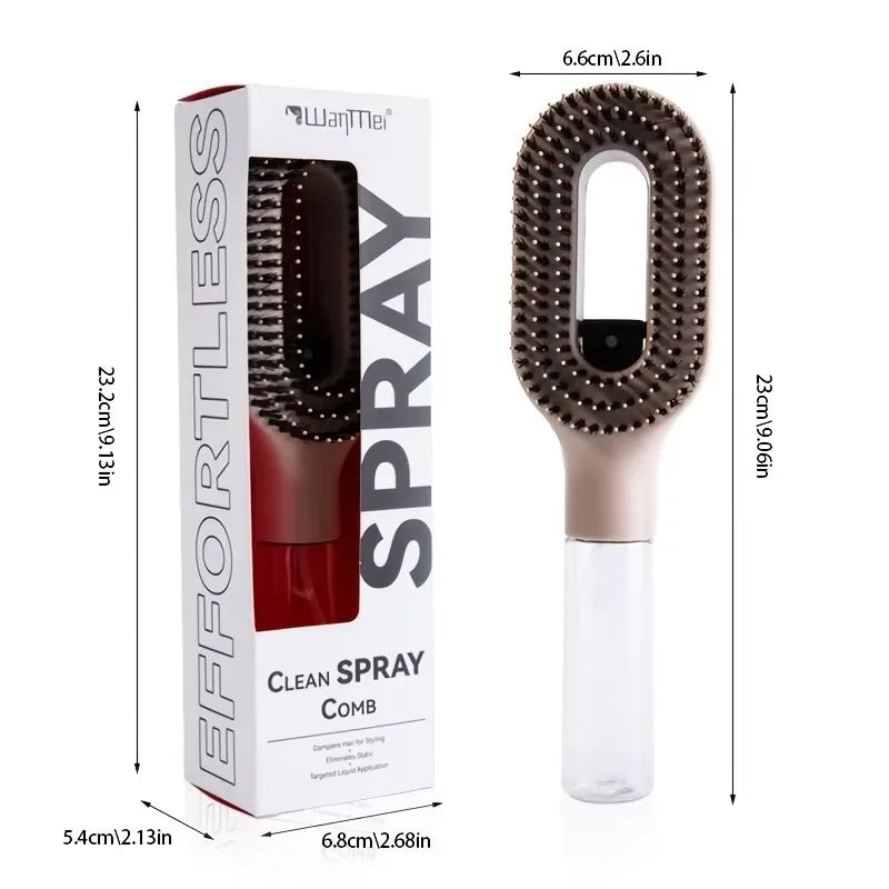 2-in-1 Multi-functional Spray Bottle Comb Wet Dry Scalp Massage Bristle Comb Salon Fluffy Modeling Comb Gift for Girl Women