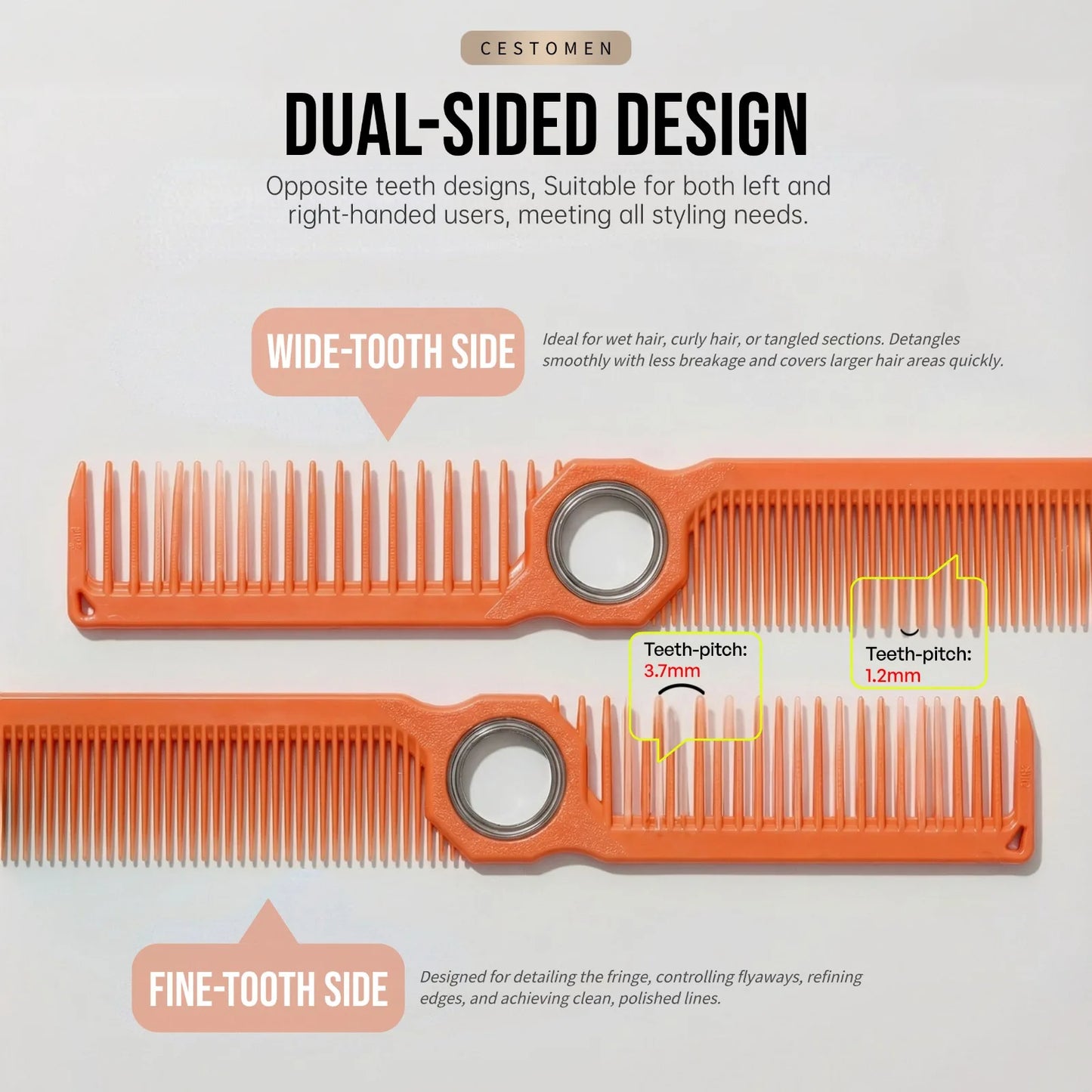 5PCS Barber Tool Set - Spinning Comb, Folding Hair Comb, Cleaning Brush, Fine Tooth Comb & Spray Bottle for Salon Home Use