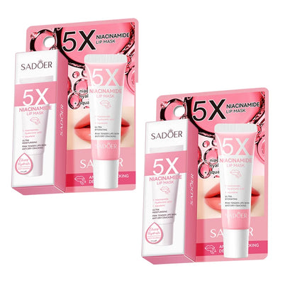 Máscara labial rechonchadora de niacinamida 5X – hidratação intensa e anti-secura para lábios macios e rosa |   Cuidados com os lábios rachados Overnig 10g/pc
