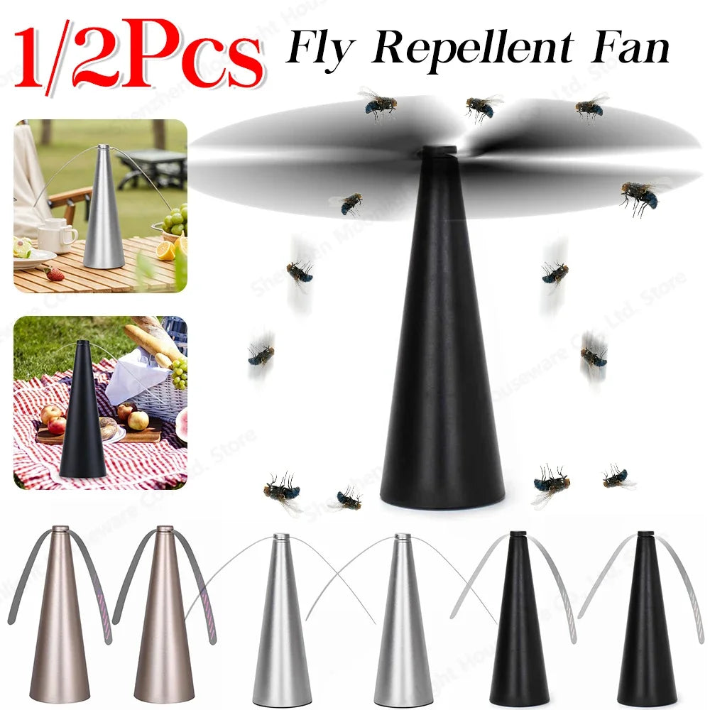 Portable Fly Fans for Table Fly Destroyer Keep Flies Bugs Battery/USB Powered Away From Food Outdoor Kitchen Fly Repellent Fan