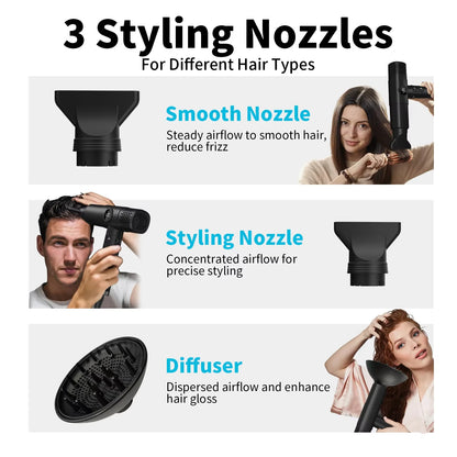 TINSOL Professional negative ion hair dryer, fast drying, high-speed hair dryer, salon and home constant temperature hair care