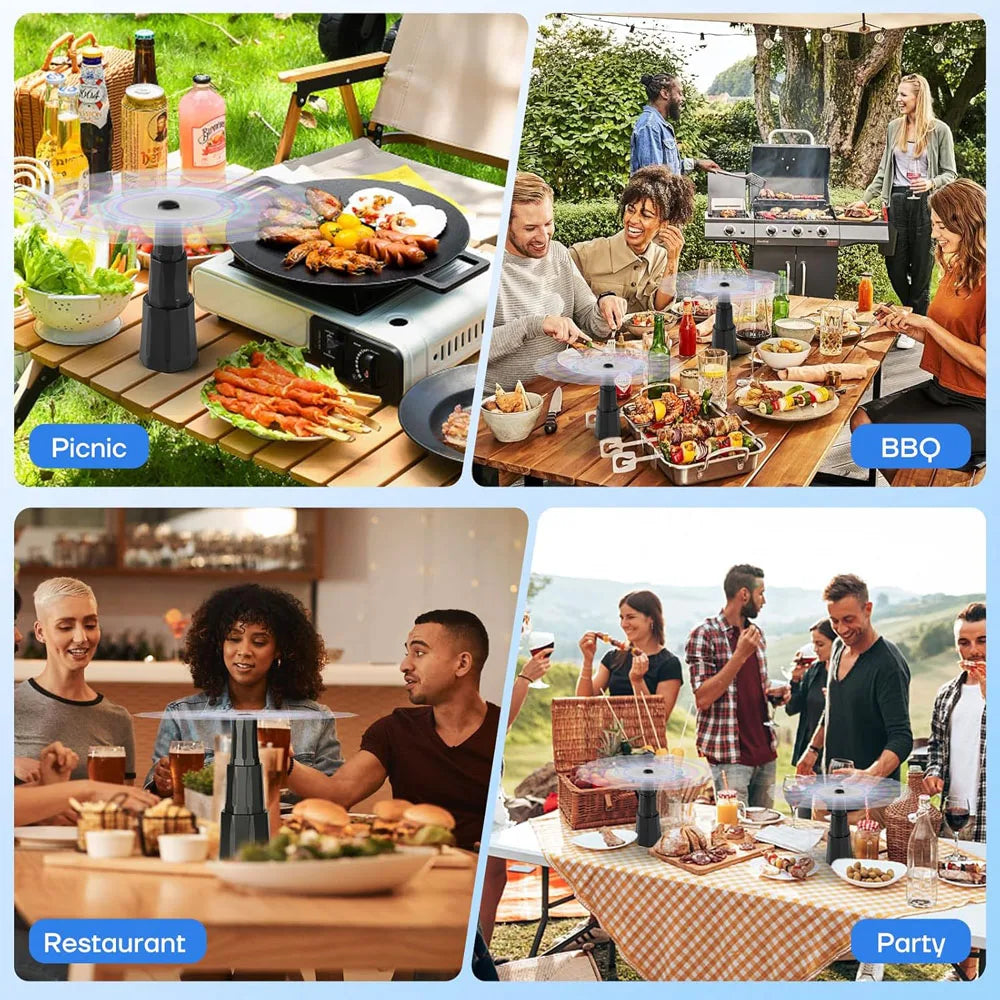 Fly Fans for Tables, Bug Fans with Holographic Blades, Keep Flies Away from Picnic, BBQ, Restaurant, Party, Indoor and Outdoor