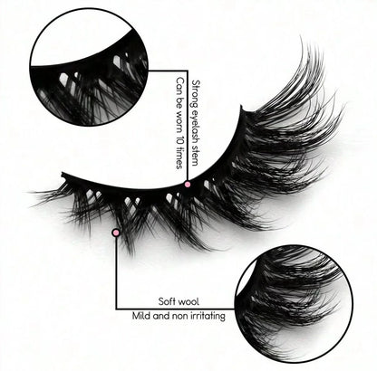 5 Pairs Of Luxurious Fluffy False Eyelashes - Thick, Wispy, 3D Volume, Reusable, Soft, Lightweight, Faux Mink Strip Lashes For D