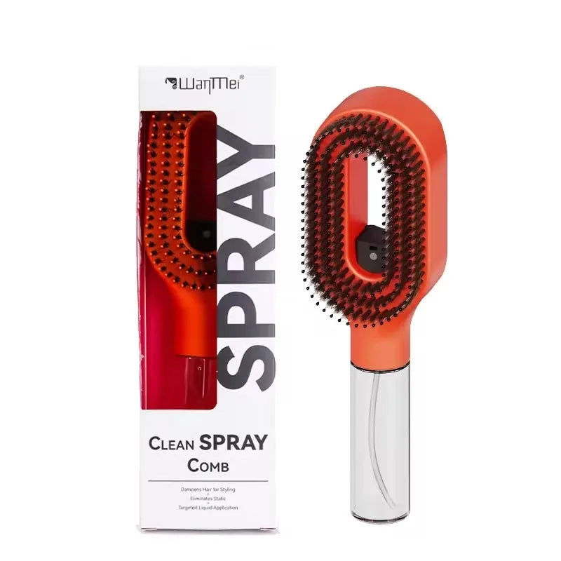2-in-1 Multi-functional Spray Bottle Comb Wet Dry Scalp Massage Bristle Comb Salon Fluffy Modeling Comb Gift for Girl Women