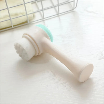 Silica Gel Facial Brush Double Sided Facial Cleanser Blackhead Removing Product Pore Cleaner Exfoliating Facial Brush Face Brush