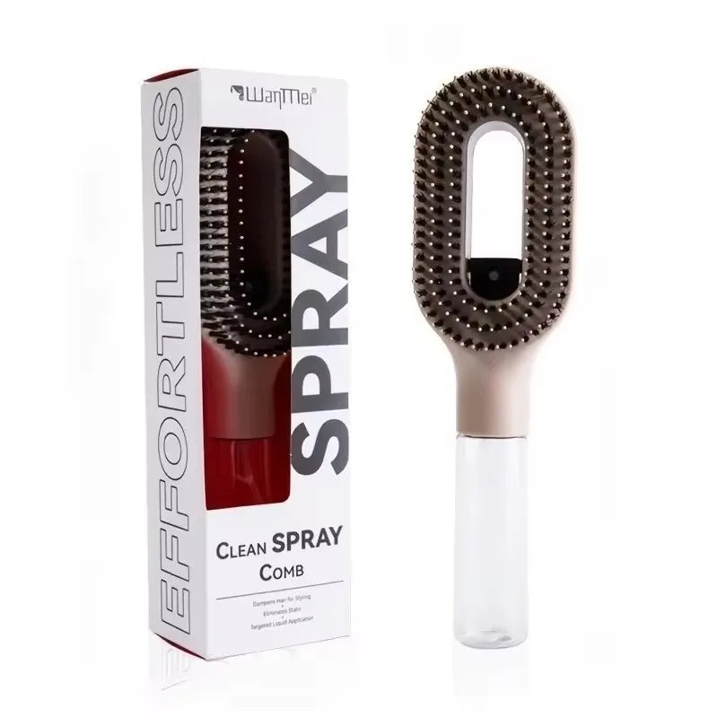 2-in-1 Multi-functional Spray Bottle Comb Wet Dry Scalp Massage Bristle Comb Salon Fluffy Modeling Comb Gift for Girl Women